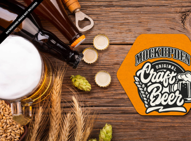 Download Free Beer Coaster Mockup PSD Template by Mockup Den on Dribbble