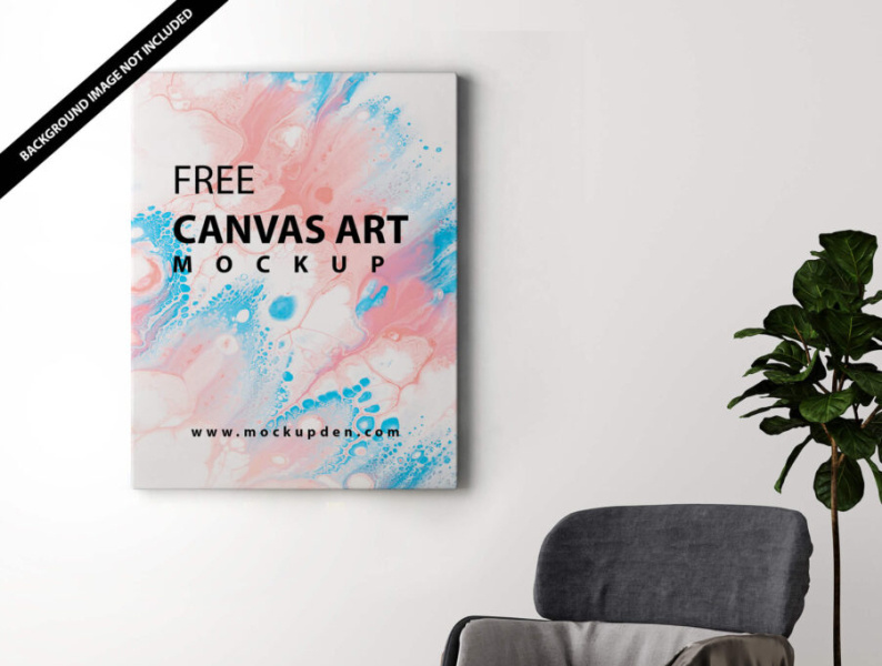 Free Canvas Art Mockup PSD Template by Mockup Den on Dribbble