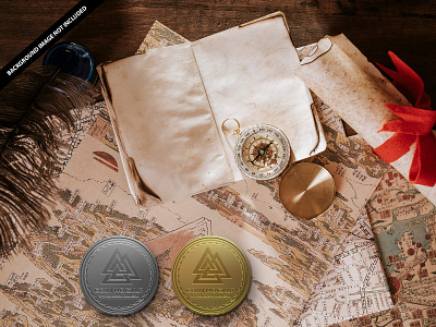 Free Gold and Silver Coin Mockups PSD Template