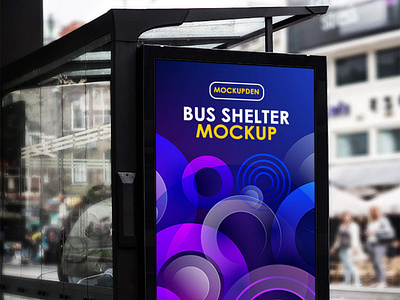 Free Bus Shelter Mockup PSD Template