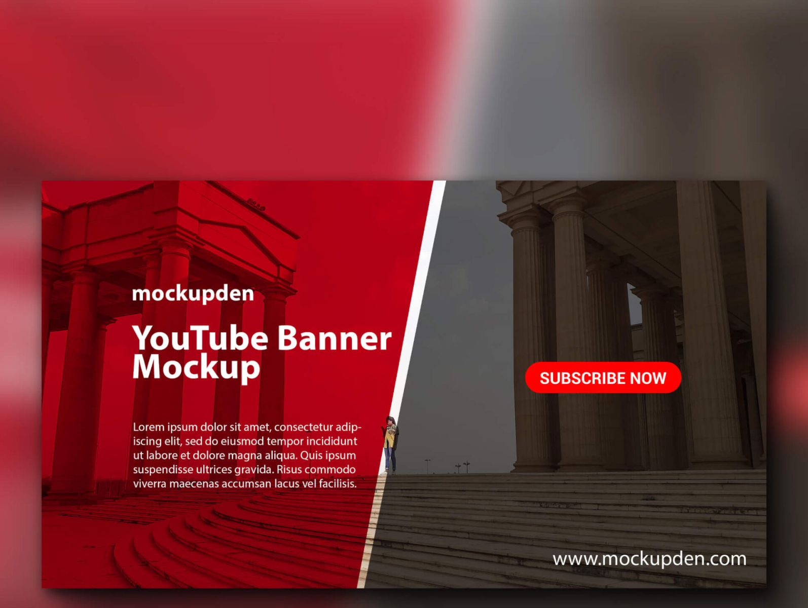 Download Free Youtube Banner Mockup Psd Template By Mockup Den On Dribbble