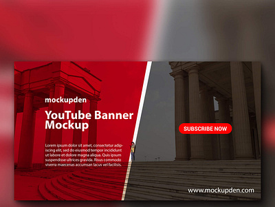 Free YouTube Banner Mockup PSD Template