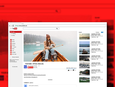 Free YouTube Pre Roll Mockup PSD Template