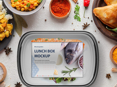 Free Lunch Box Mockup PSD Template