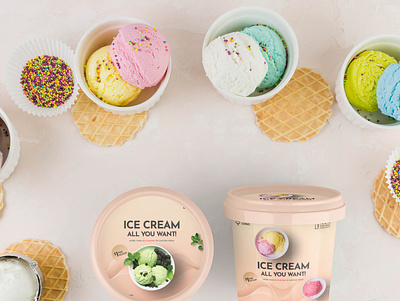 Free Ice Cream Cup Mockup PSD Template