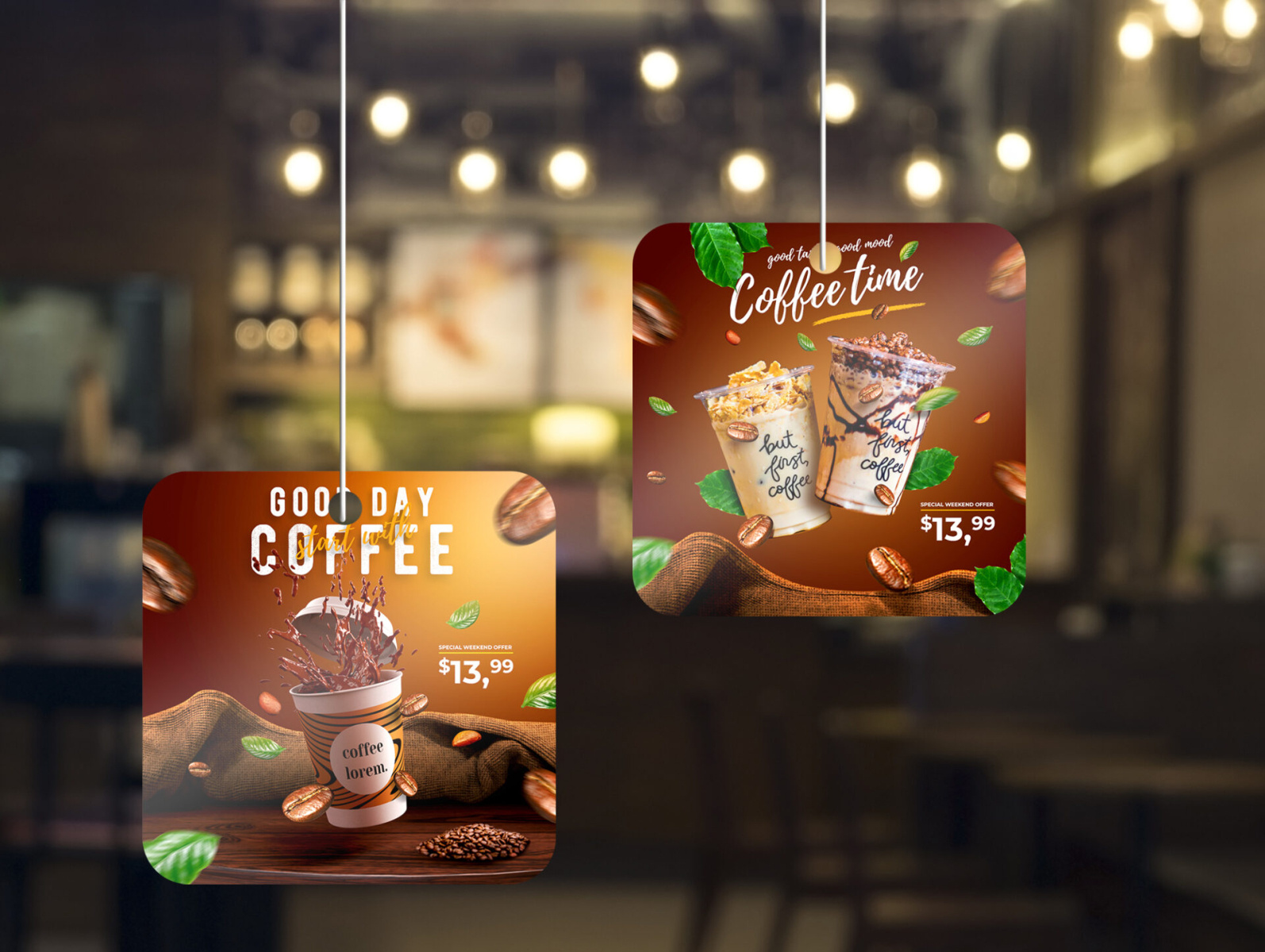 Dribbble Free Dangler Mockup PSD Template jpg By Mockup Den