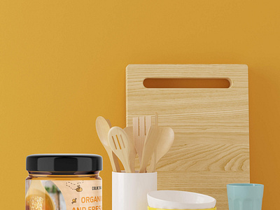 Free Honey Packaging Mockup PSD Template