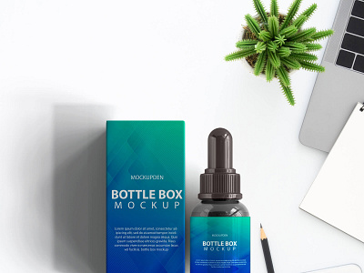 Free Bottle Box Mockup PSD Template