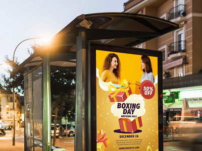 Free Bus Poster Mockup PSD Template