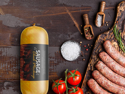 Free Sausage Chub Mockup PSD Template