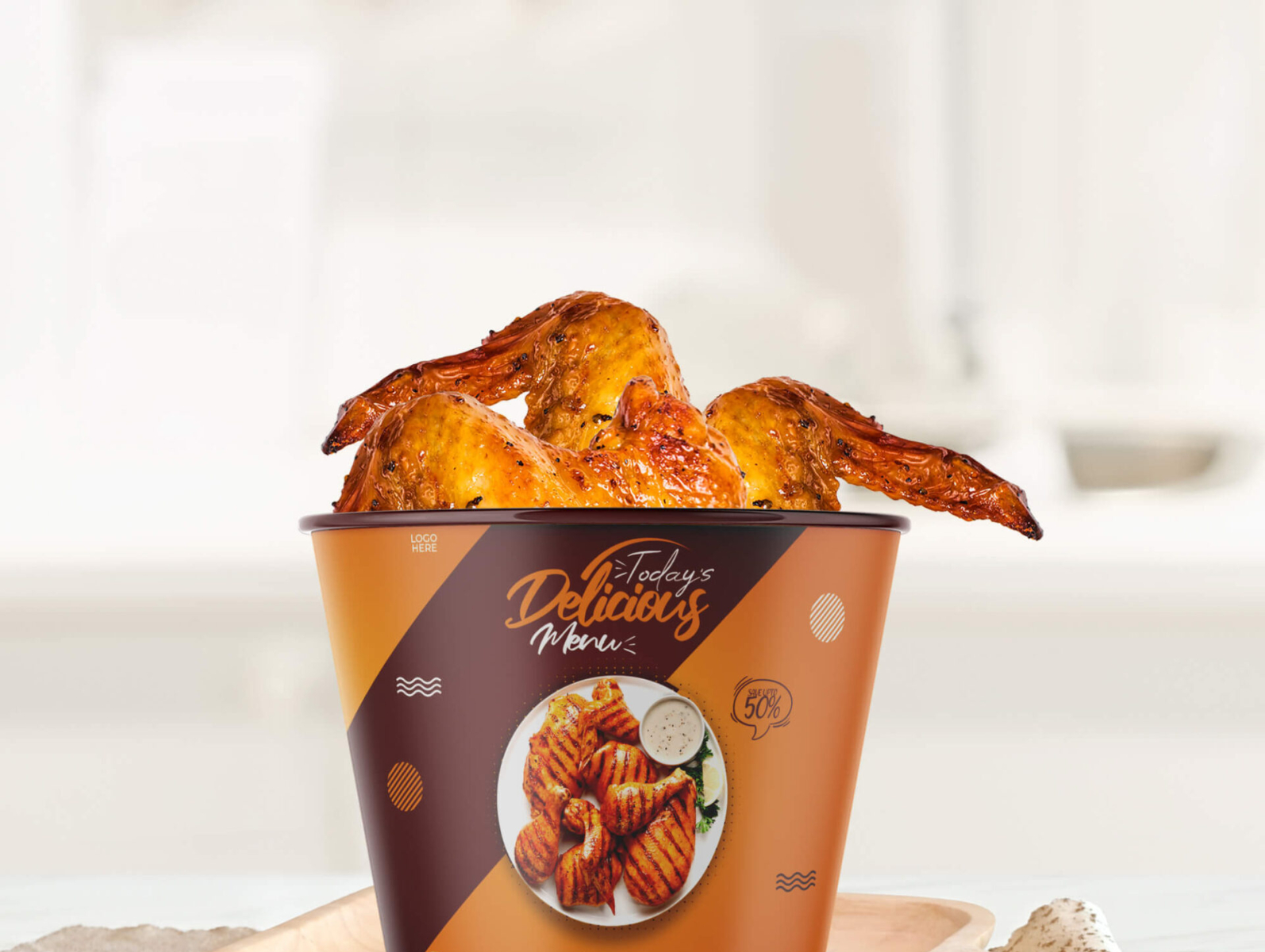 Download Free Chicken Bucket Mockup Psd Template By Mockup Den On Dribbble