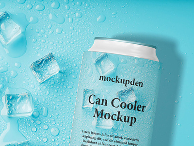 Free Can Cooler Mockup PSD Template