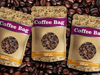 Free Coffee Bag Mockup Pack | Two PSD Scene Template coffee coffee bag coffee bag mockup