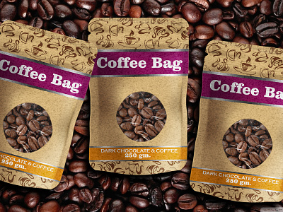 Free Coffee Bag Mockup Pack | Two PSD Scene Template