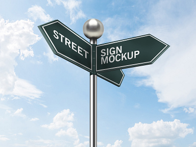 Sky View Street Sign Board Mockup | PSD Template street street sign street sign mockup
