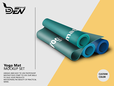 Multicolor Yoga Mat Mockup Pack | PSD Template multicolor