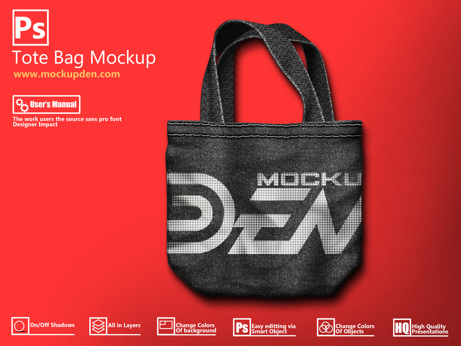 Download Free Abstract Print Tote bag Mockup | PSD Template Design by Mockup Den on Dribbble