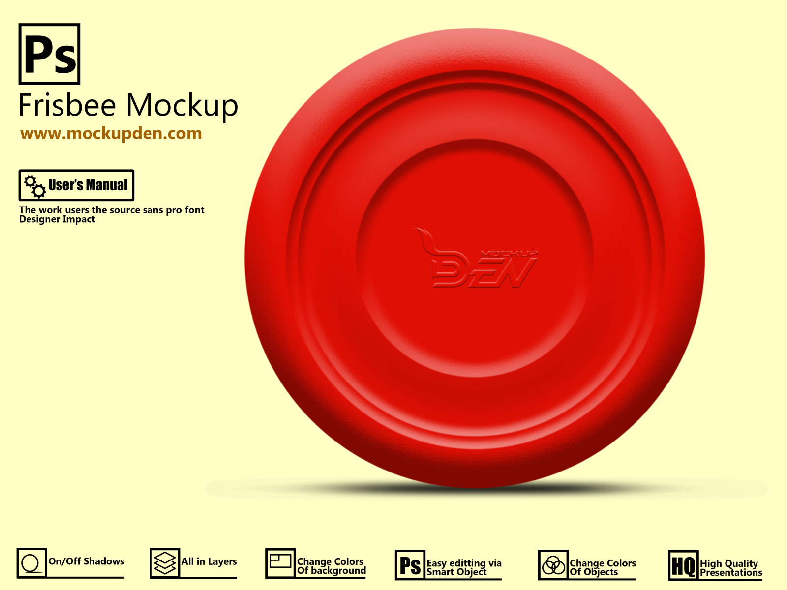 Download Free Red Frisbee Mockup Psd Template Design By Mockup Den On Dribbble