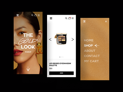 Chanel brand burberry chanel checkout cosmetics ecommerce gold gucci louis vuitton makeup mobile app pdp prada shop shopping cart typography ui ux uxdesign zara