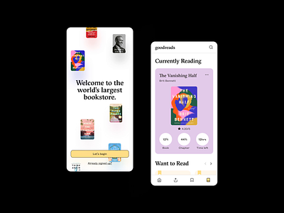 Goodreads App amazon book card cover kindle makereign mobile mobile app onboarding product reading
