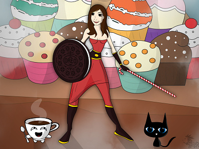 Călin, The Cupcake Warrior Princess cartoon disney illustration princess vector