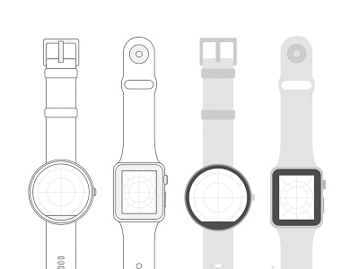 Moto360 & Apple Watch Template apple watch moto360 sketch smartwatch template wireframe