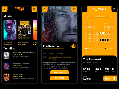 Cinema City Fanart app concept app art brand branding cinema clean design flat icon ios iphone logo minimal mobile ui ux web website webstore