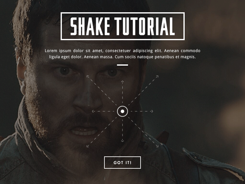 5 Minutes Tutorial Shake Shot animation arrow button drag flat game interface modern tutorial ui ux zombie