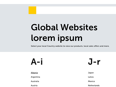 Global Website Country Selector