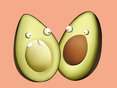 When you first set eyes on your Avo half art avocado character cute design draw drawing fruit graphics illustration minimal procreate sketch vector