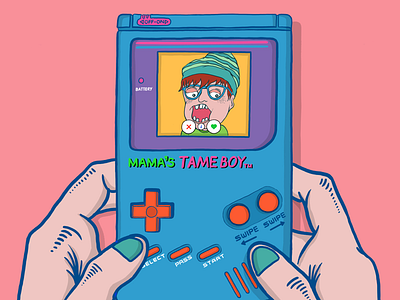 TAME BOY - A new retro dating console art date dating app design draw drawing game boy graphics illustration minimal retro
