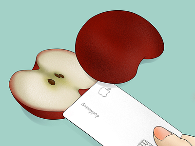 The new Apple Cut apple applecard art creative design draw drawing fruitillustration fruits graphics illustration minimal