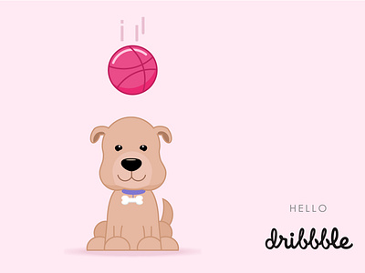 Hello Dribbble design dog illustration dribbble artist dribbble invite hello dribble illustration