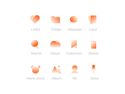 Icon exercise II 🔥 color colorful design gradual change icon icons typography ui web 品牌 应用 设计