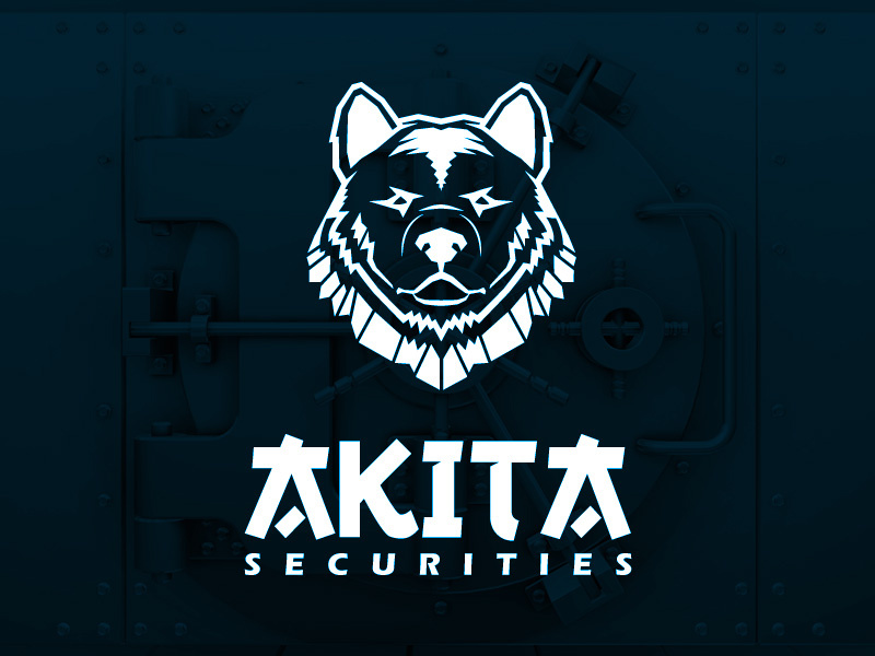 Akita Securities Logo logo security dog securities akita design brand identity clean safe japanese oriental