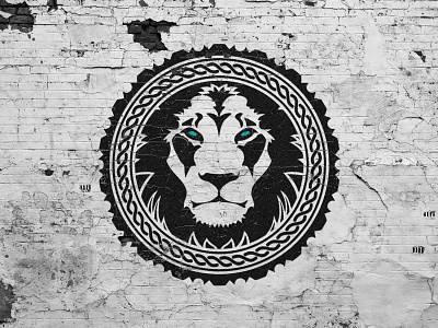 Lionhead africa animal badge king leo lion logo pattern royal stencil wild