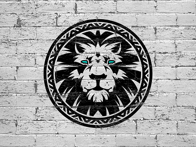 Lionhead II animal badge cat head king leo lion logo majestic royal stencil zoo