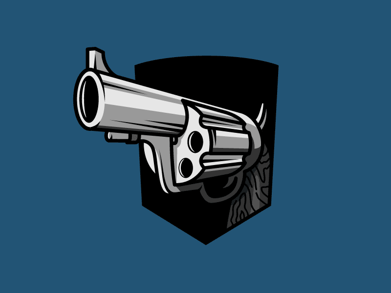 Revolver colt firearm gun logo pistol revolver vector weapon