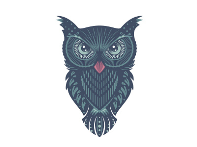 Owl animal bird complex logo maskot night owl scredeck style vector wisdom