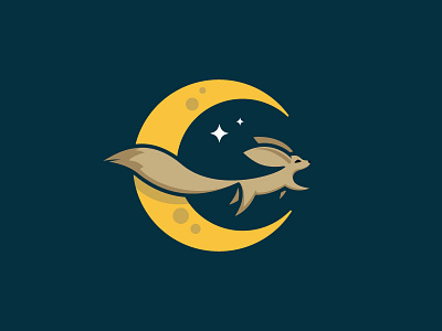 Fox animal dream fenec fly fox logo moon night scredeck sky tail