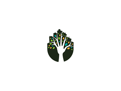 Divercity city diversity hand logo nature park plant scredeck social tree unity urban