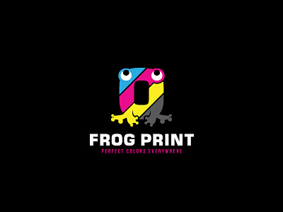 Frogprint animal cmyk design frog logo media paper print printer scredeck toad