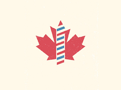 Canadian Barber barber canada canadian flag hair haircut hipster leaf logo salon