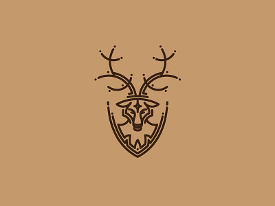 Deer animal crest deer forest head line logo scredeck shield wild