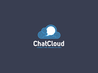 Chatcloud bubble chat cloud design line logo scredeck talk