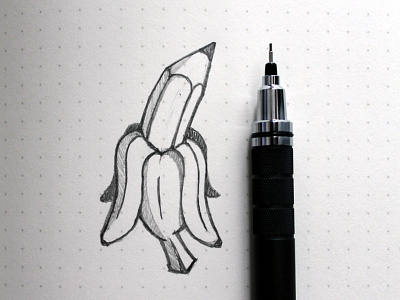 Banana + Pencil banana design drawing logo peel pencil scredeck sketch