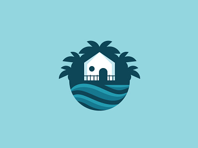 Island Vol3 beach home hotel house hut island logo resort scredeck seaside tropical wave