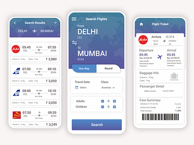 Flight Booking App app design flat flight booking minimal travel app typography ui ux web