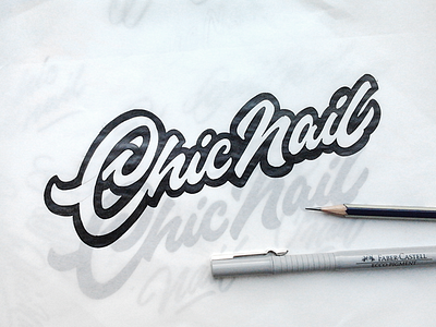 sketch - Chic Nail handlettering lettering logo type typography