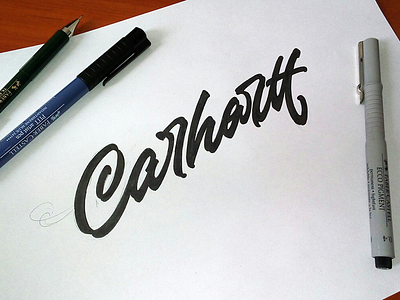 carhartt brushpen carhartt handlettering lettering logo type typography